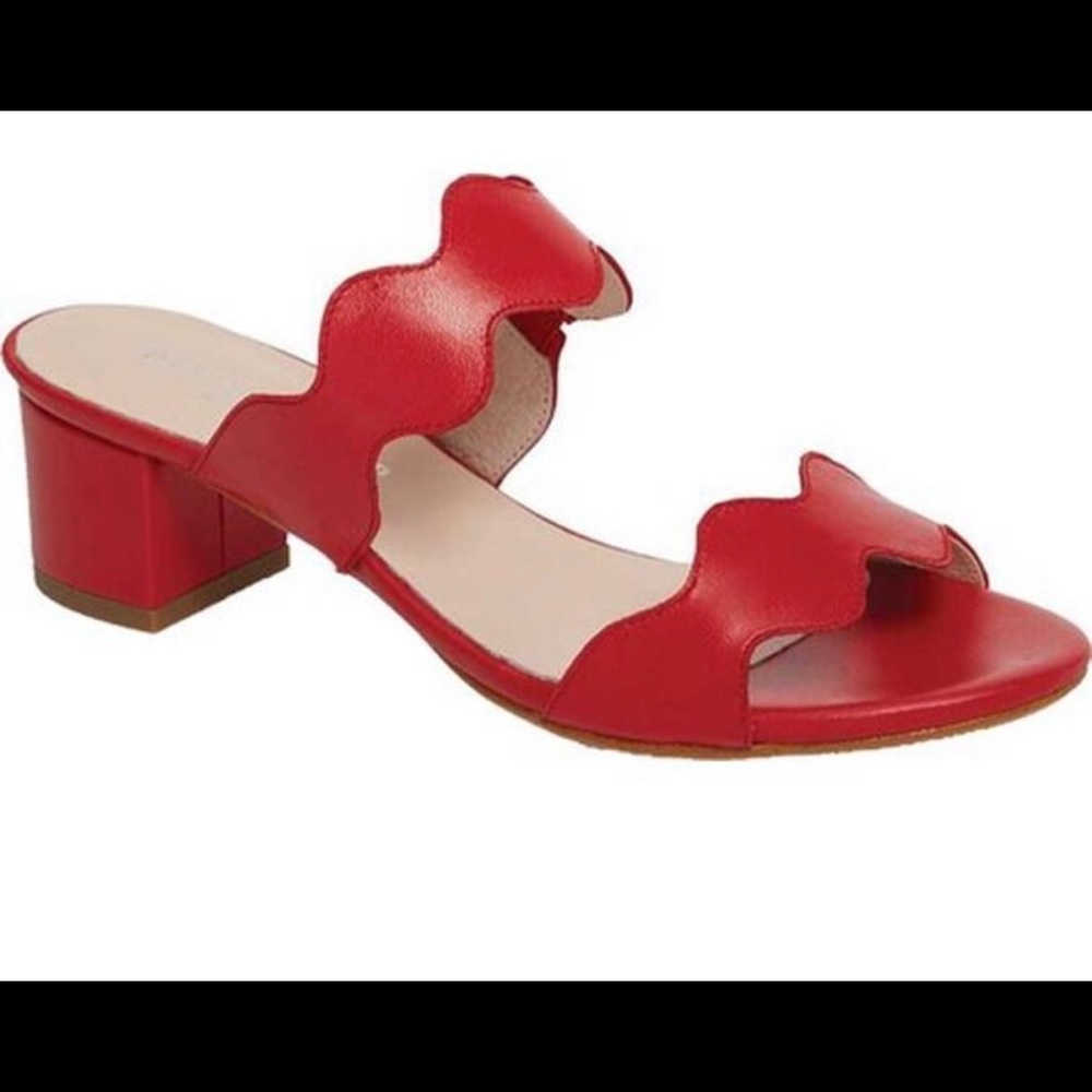 Women's Palm Beach Block Heel Slide Red Leather